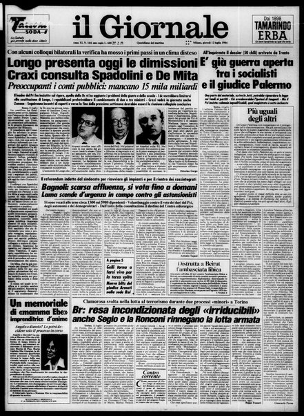 Il giornale : quotidiano del mattino